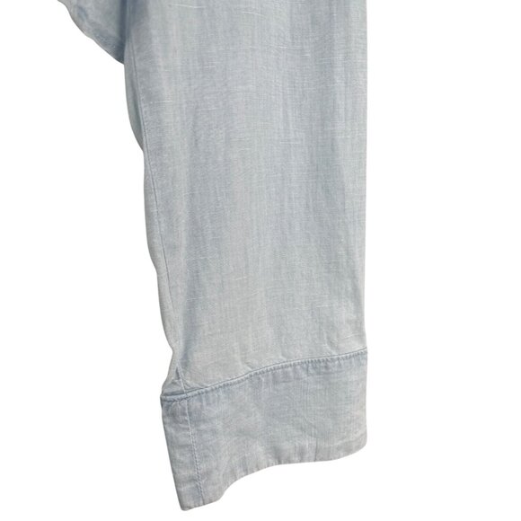 2/$30 ZARA XS Cropped Light Blue Chambray Cotton Linen Relaxed Fit - Picture 13 of 14